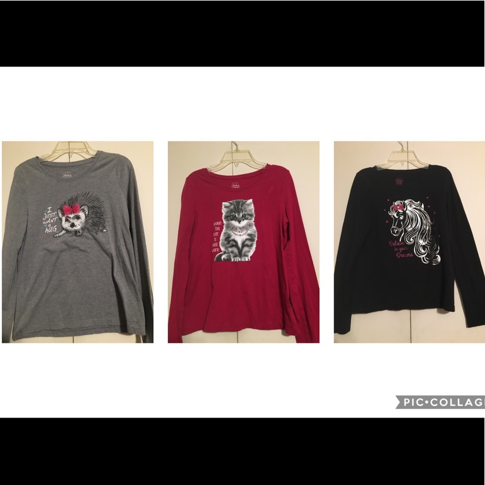 3 Cute Animal Long Sleeve Shirt Faded Glor…